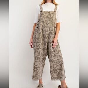 Easel Beige Patterned Jumpsuit